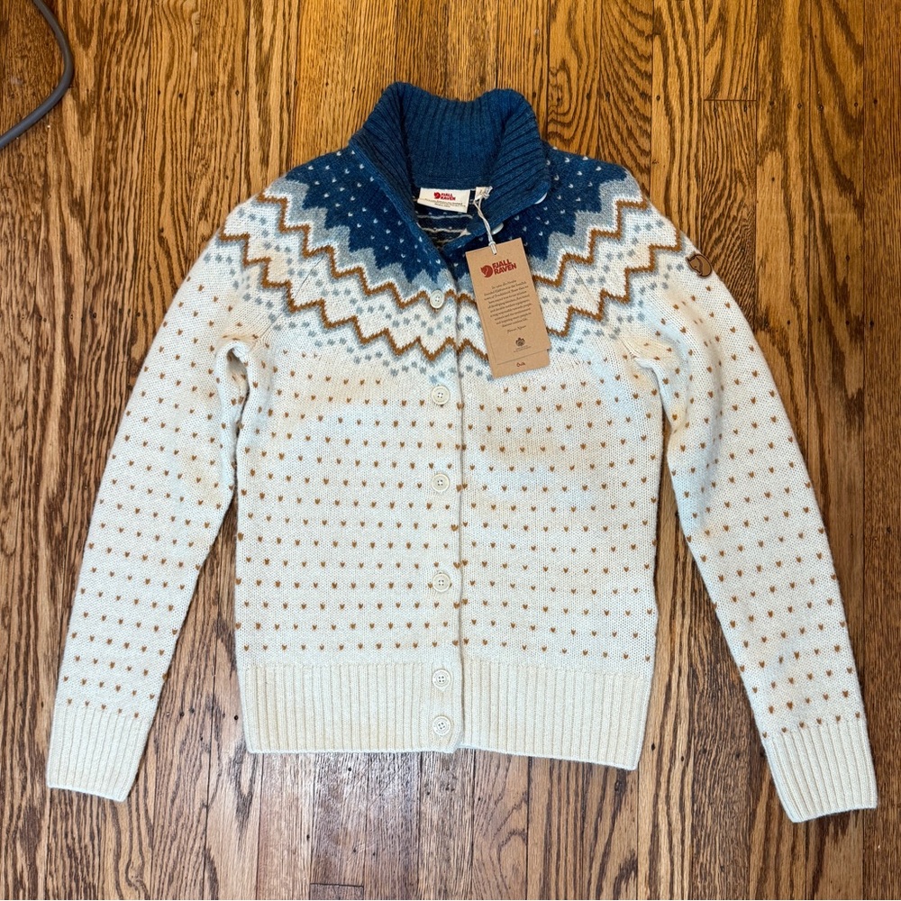 Fjallraven Wool Knit Fair Isle Icelandic Cardigan XS